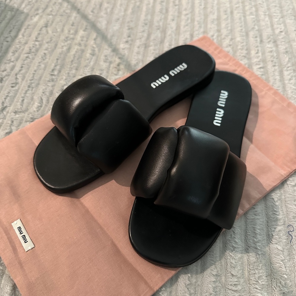 Miu Miu Black Minimalist Sandals